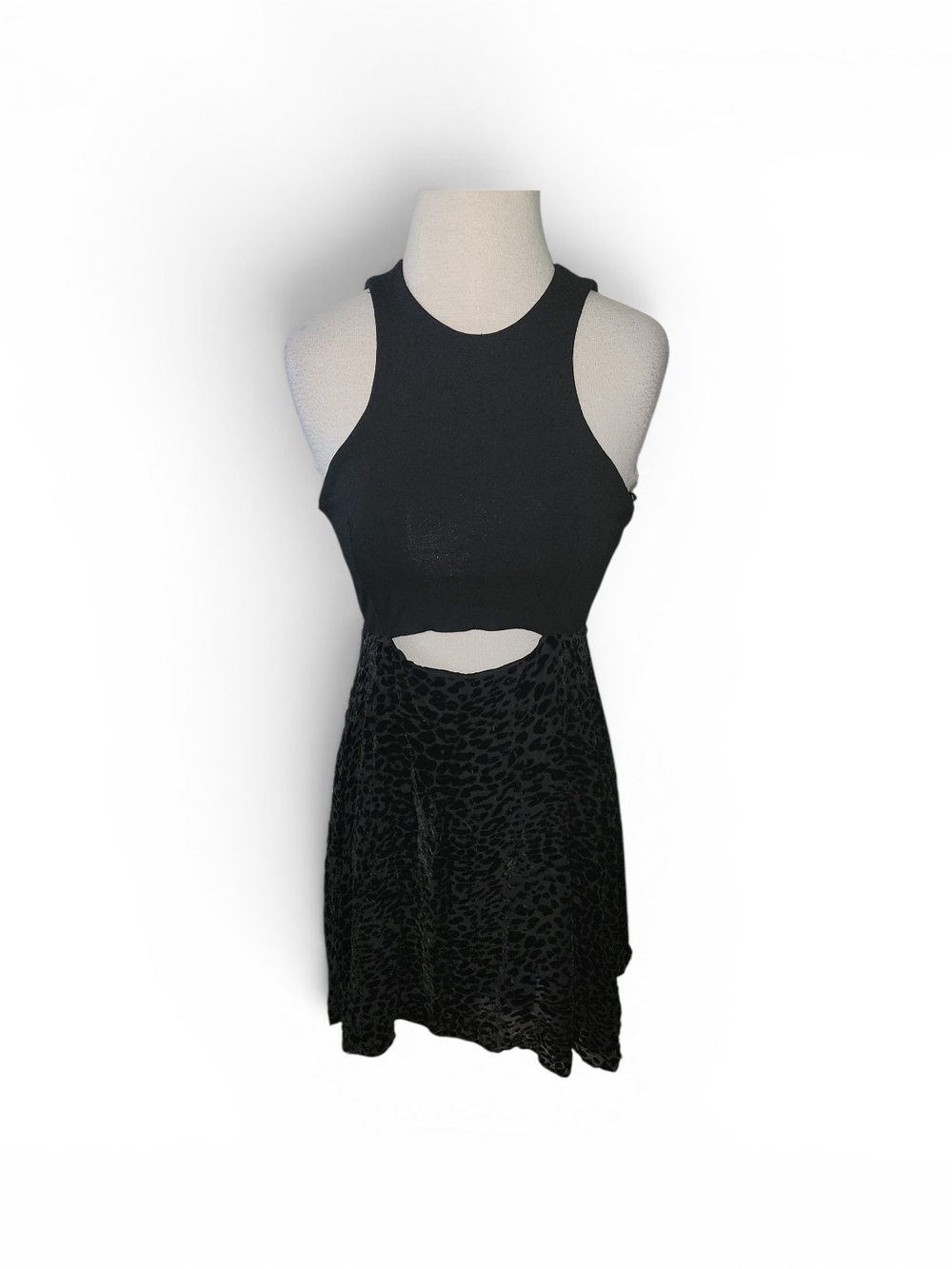 NWT Donna Mizani Black Cutout Burnout Open back Dress